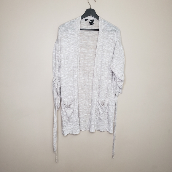 Trouve linen blend open front cardigan xs/s grey - Picture 2 of 5